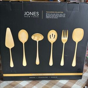 New in box Jones New York Gold 6-Piece Serveware Set